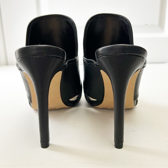 Vince Camuto Kazzia Black Leather Heeled Mules Open Toe Stilleto Size 8 UNWORN - Picture 7 of 16